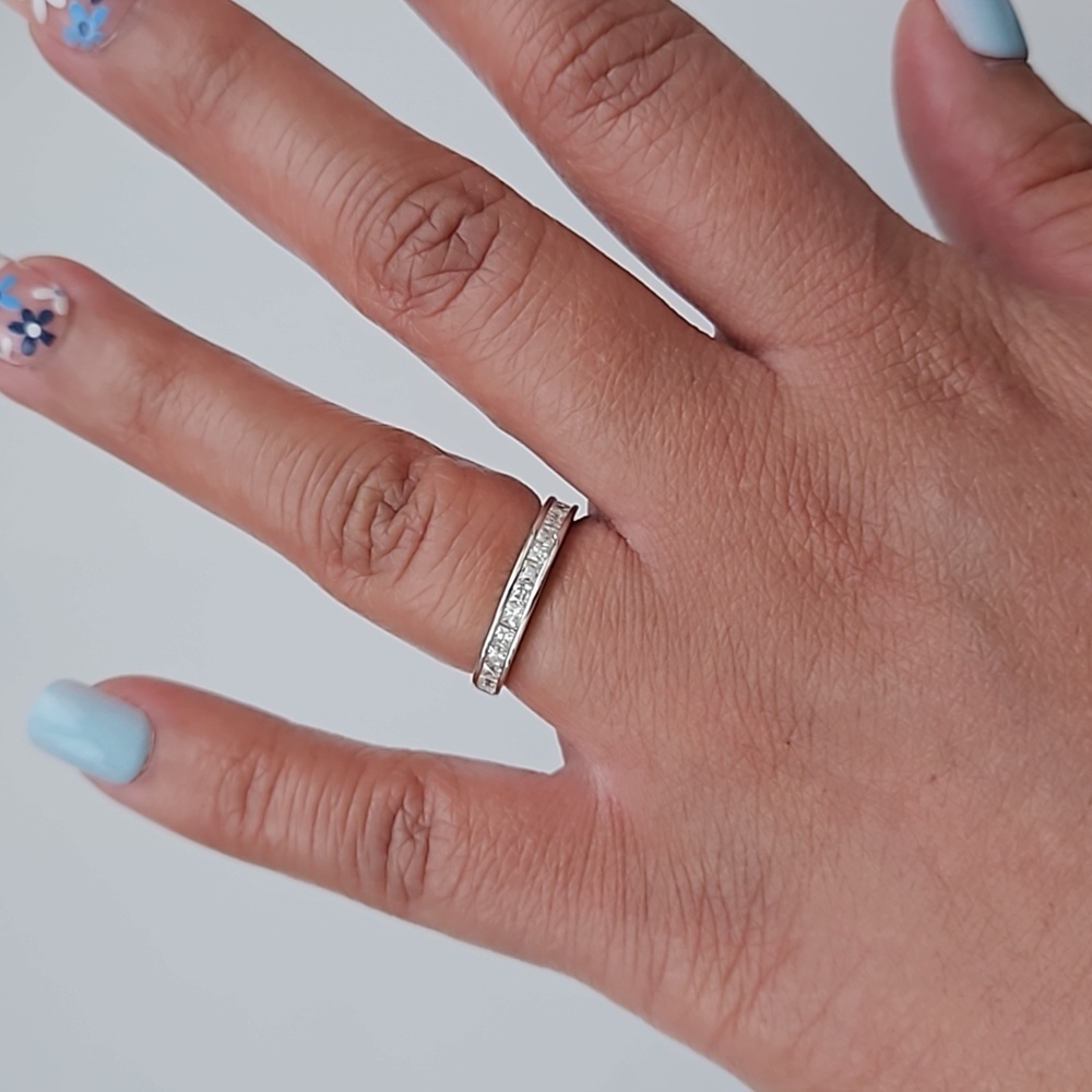 Princess Cut Half Eternity Moissanite Band